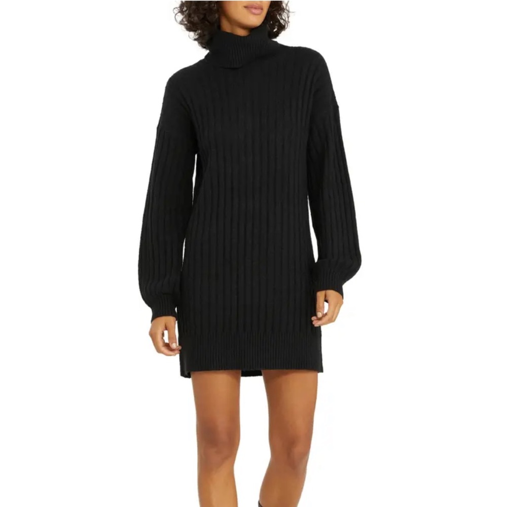 Cozy Nites Rib Cowl Neck Sweater Minidress